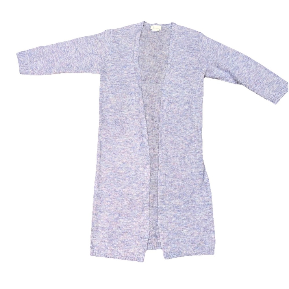 Anthropologie Sweater Womens One Size Purple Long Knit Cardigan Duster Open